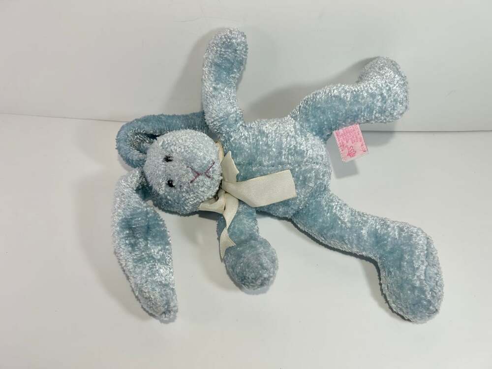 Russ Berrie Buffie Bunny Floppy ears  Rabbit Plush Blue  Easter - Picture 9 of 10